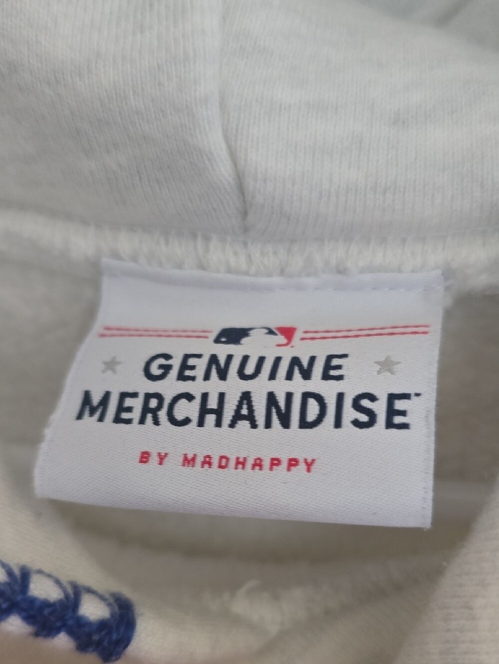 Mens M Genuine Merchandise White Hoodie with Blue Los Angeles Dodgers Logo - Picture 2 of 8